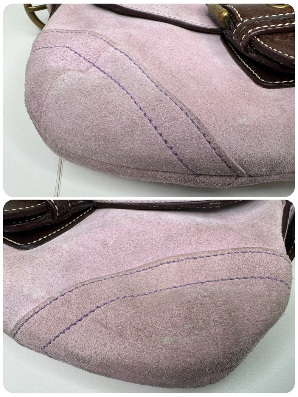 Coach Lavendar Suede Y2K Vintage SoHo Flap Buckle Bag